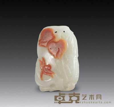 清 白玉巧作五福之首纹珮 长4.5cm